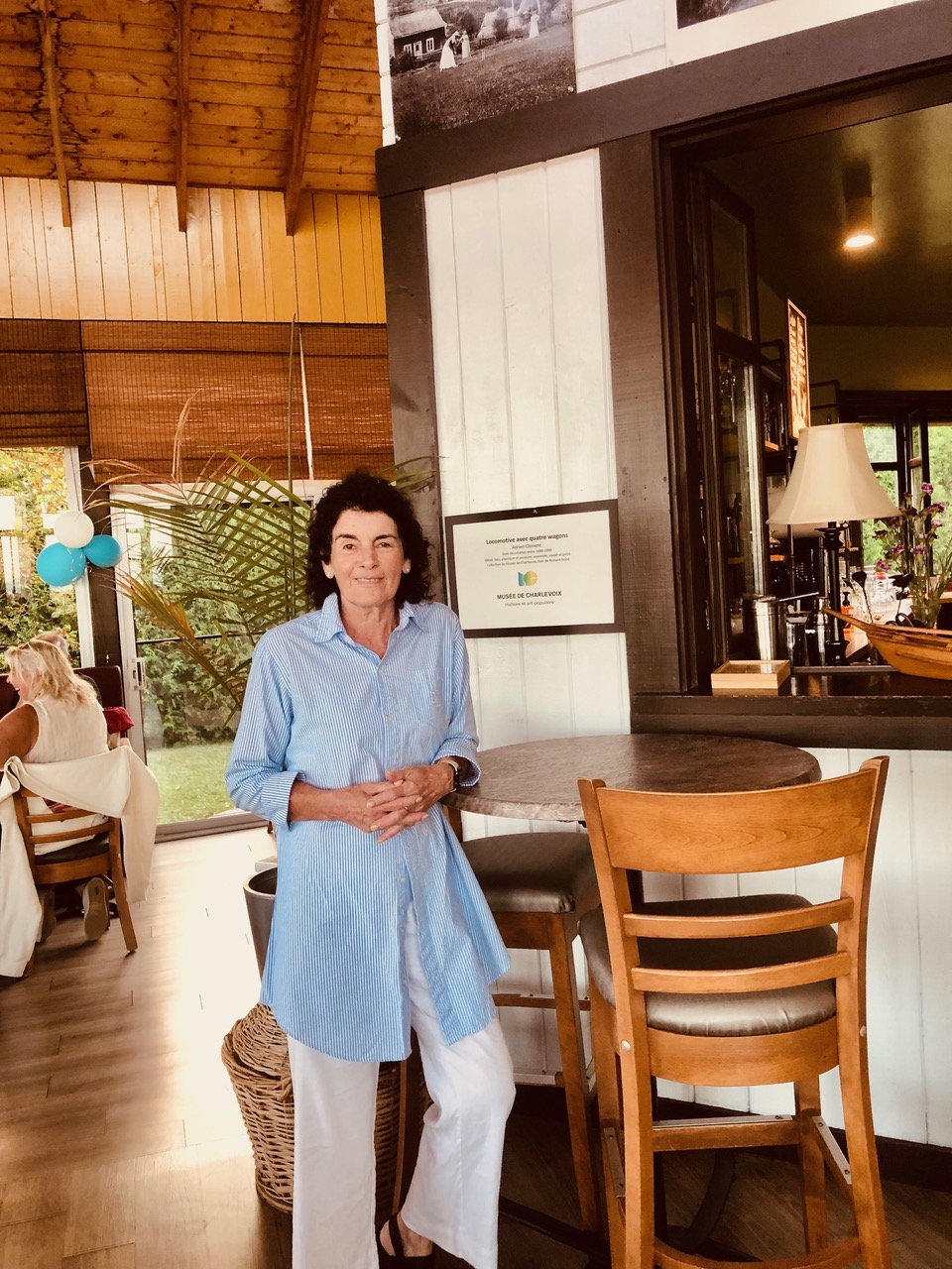 Doris Lapointe, owner of Café de la Gare, along with Giles Tremblay